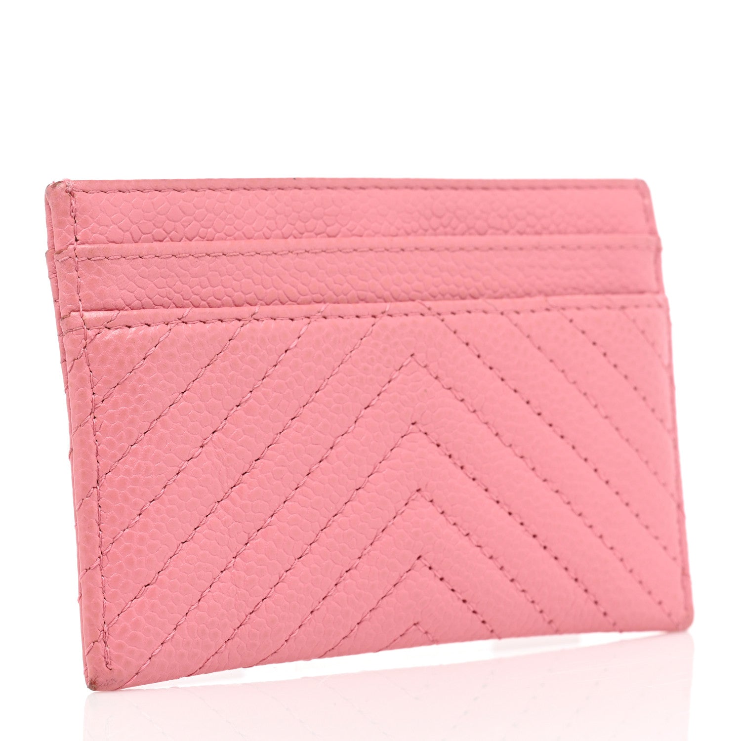 Chanel Caviar Chevron Quilted Boy Card Holder Pink 3 of 11