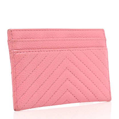 Chanel Caviar Chevron Quilted Boy Card Holder Pink 3 of 11