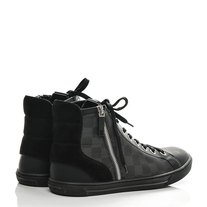 Louis Vuitton Damier Graphite Calfskin Suede Mens Aventure High Top Sneakers 8 4 of 7