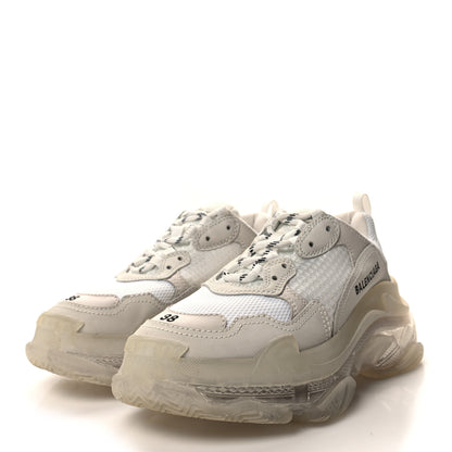 Balenciaga Fabric Mesh Clear Sole Womens Triple S Sneakers 38 White 3 of 7