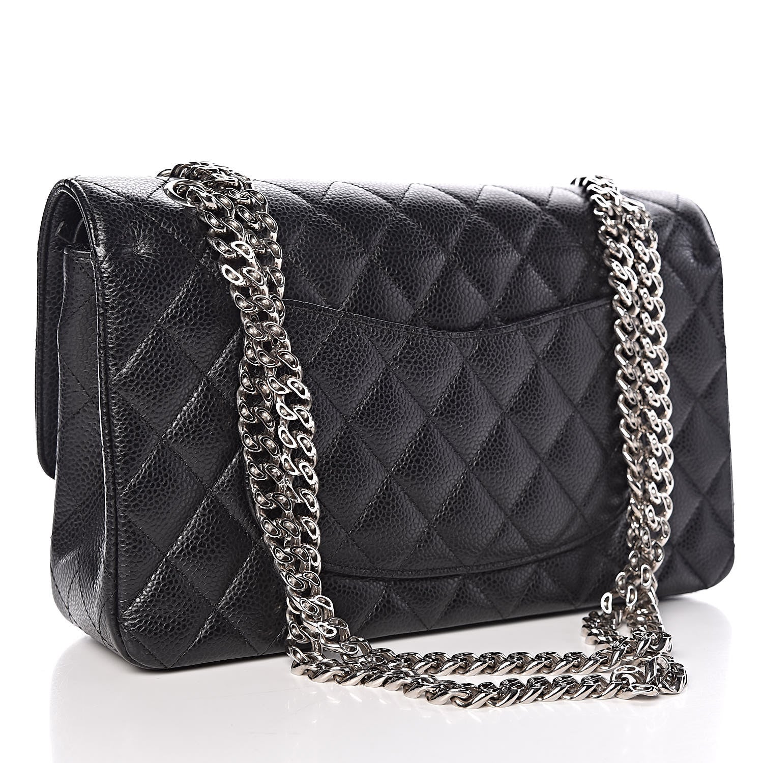 Chanel Caviar Quilted Medium Double Flap Bijoux Chain Black 3 of 9