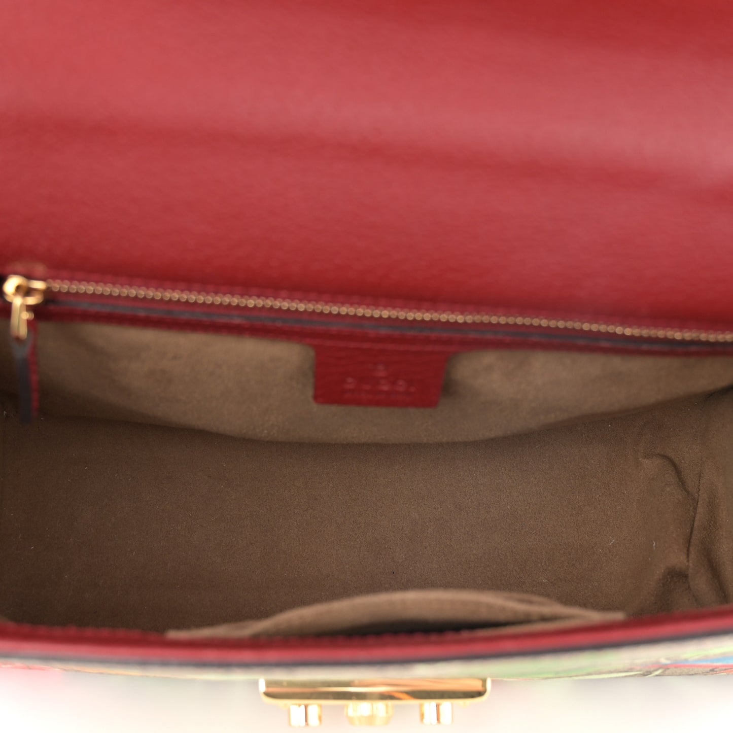 GG Supreme Monogram Tian Medium Padlock Shoulder Bag Beige Multicolor New Acero