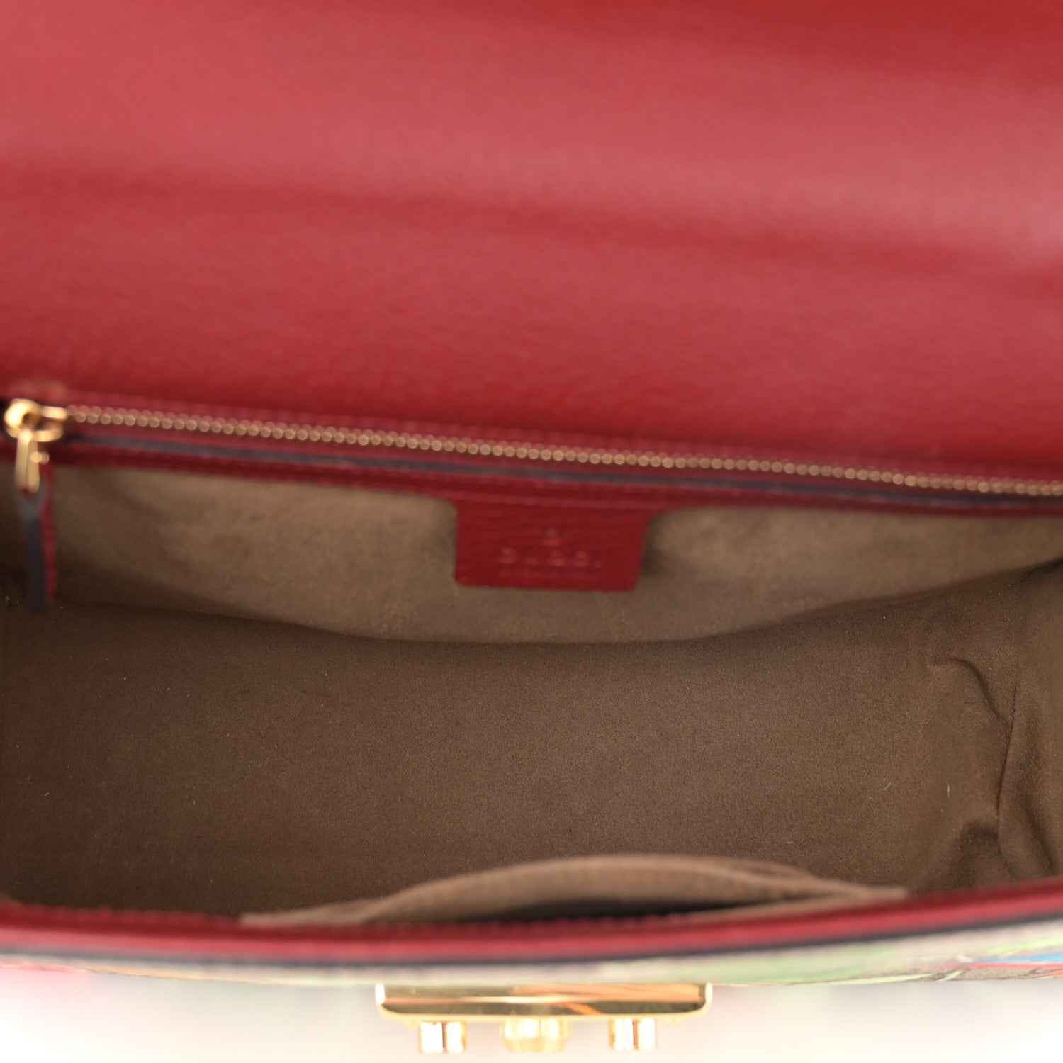 Gucci GG Supreme Monogram Tian Medium Padlock Shoulder Bag Beige Multicolor New Acero 5 of 12