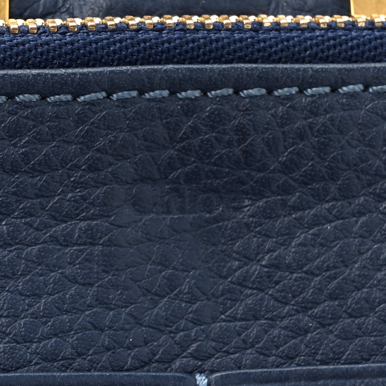 Chloe Grained Calfskin Marcie Long Zip Around Wallet Dark Blue 10 of 14