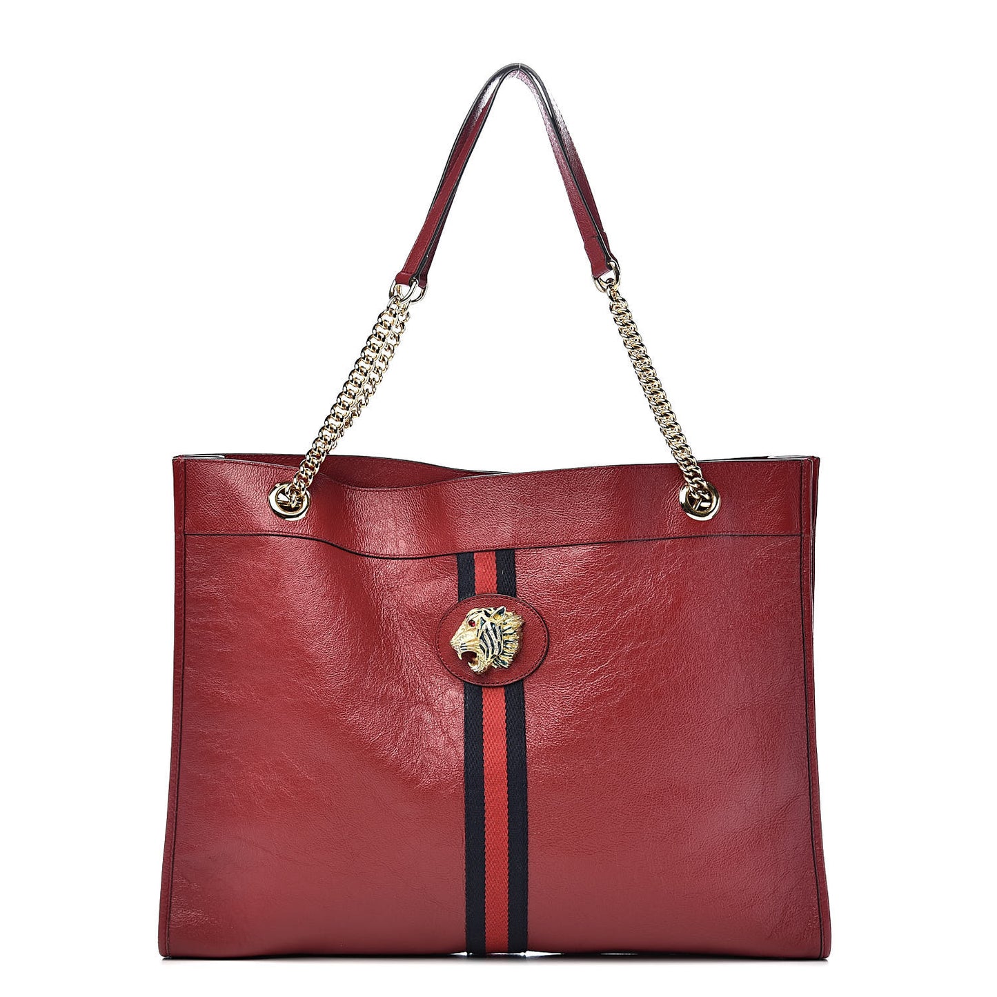 Calfskin Large Rajah Chain Tote Romantic Cherry