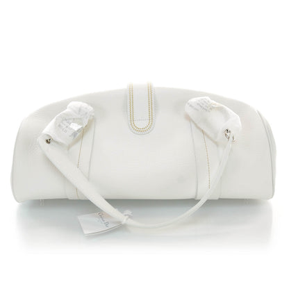 Christian Dior CHRISTIAN DIOR Leather Charm Fermoir Satchel White 3 of 7