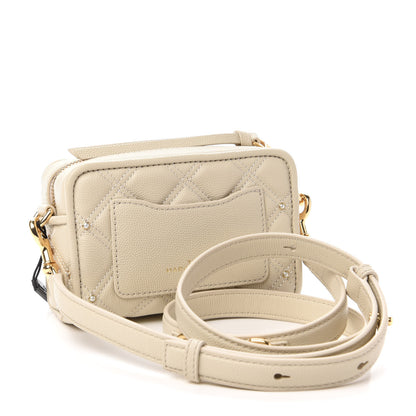 Marc Jacobs Calfskin Quilted Pearl The Softshot 17 Crossbody Oatmilk 3 of 10