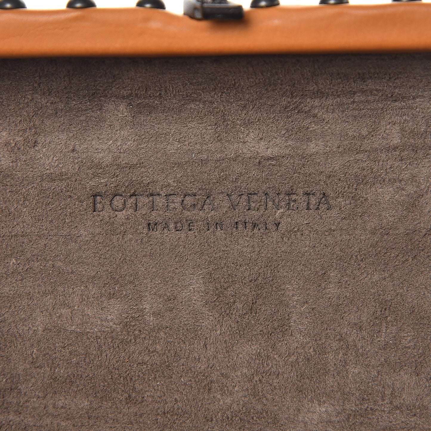 Waxy Nappa Intrecciato Knot Studded Clutch Topaz