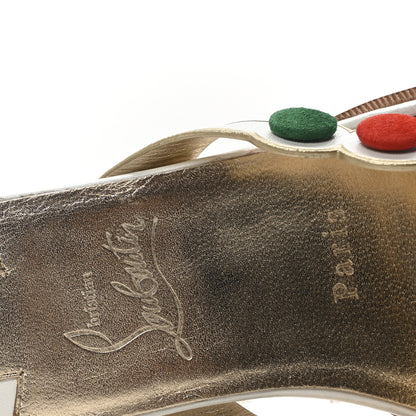 Christian Louboutin Kid Suede Smarta Flat Sandals 36.5 White Multicolor 8 of 8