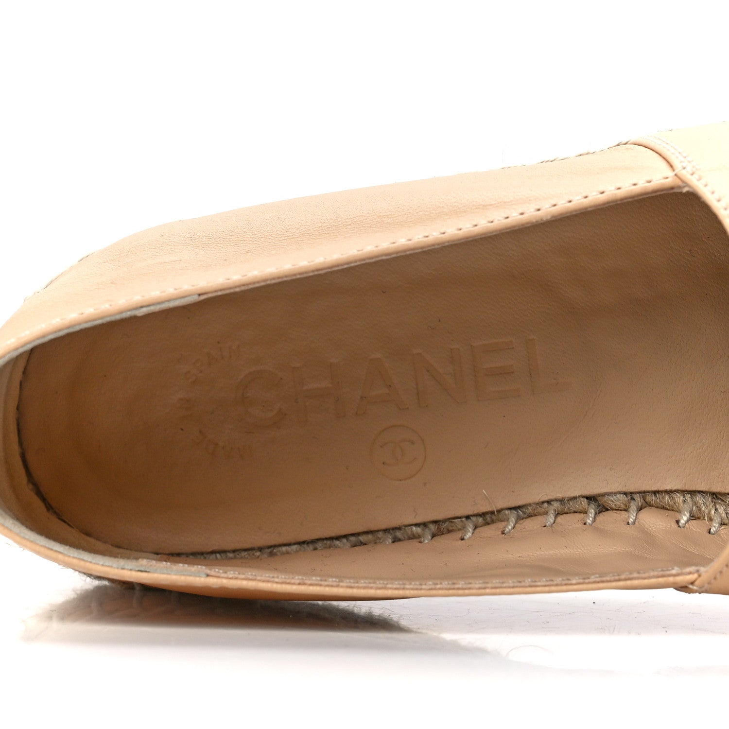 Chanel Lambskin CC Espadrilles 37 Beige Black 9 of 11