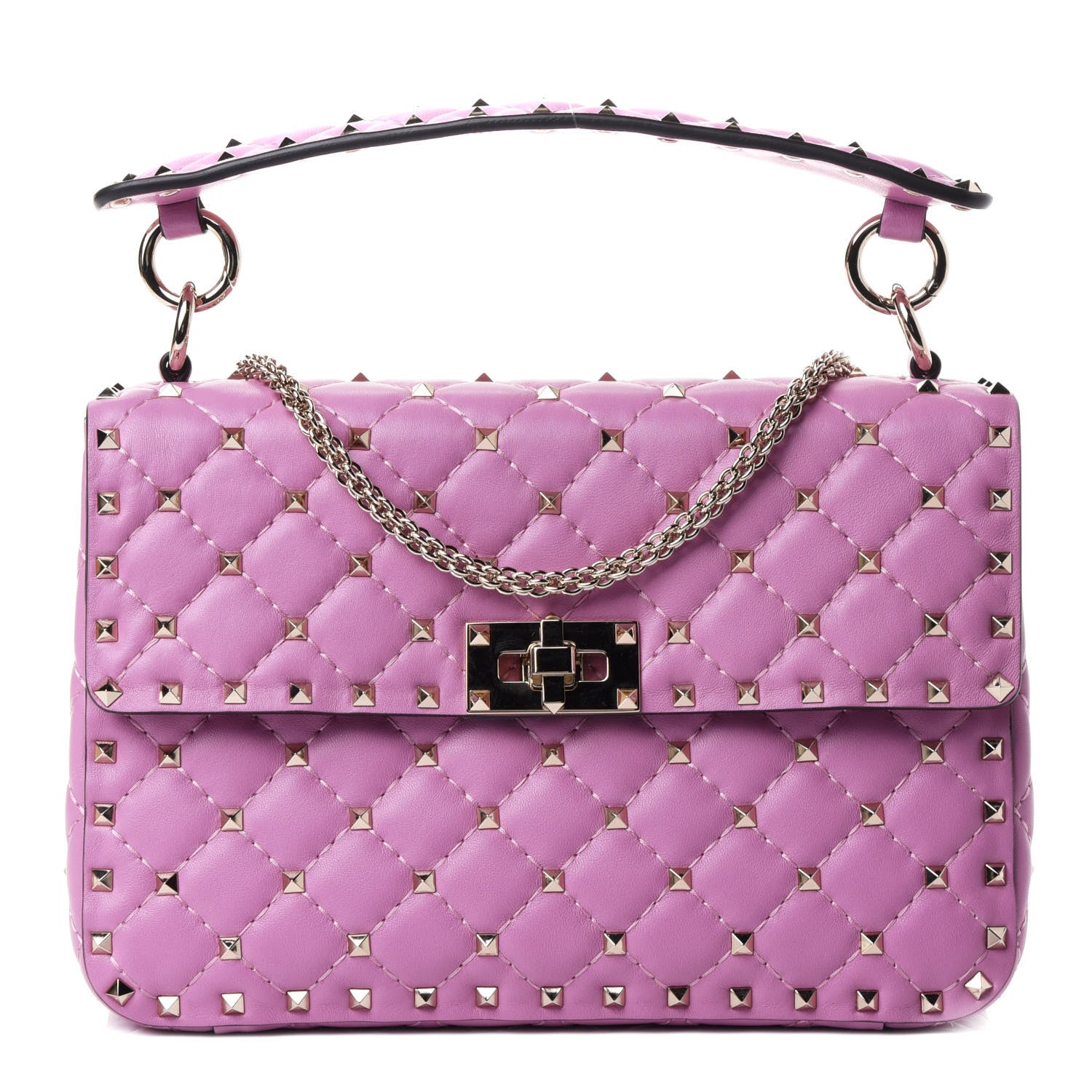 Valentino Garavani Nappa Medium Rockstud Spike Shoulder Bag Giacinto 1 of 4
