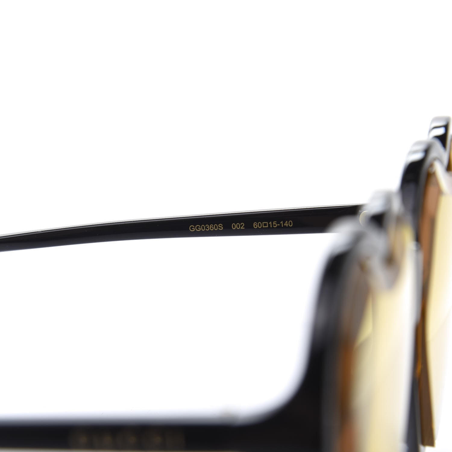 Gucci Hollywood Forever Heart Sunglasses GG0360S Black Yellow 7 of 8