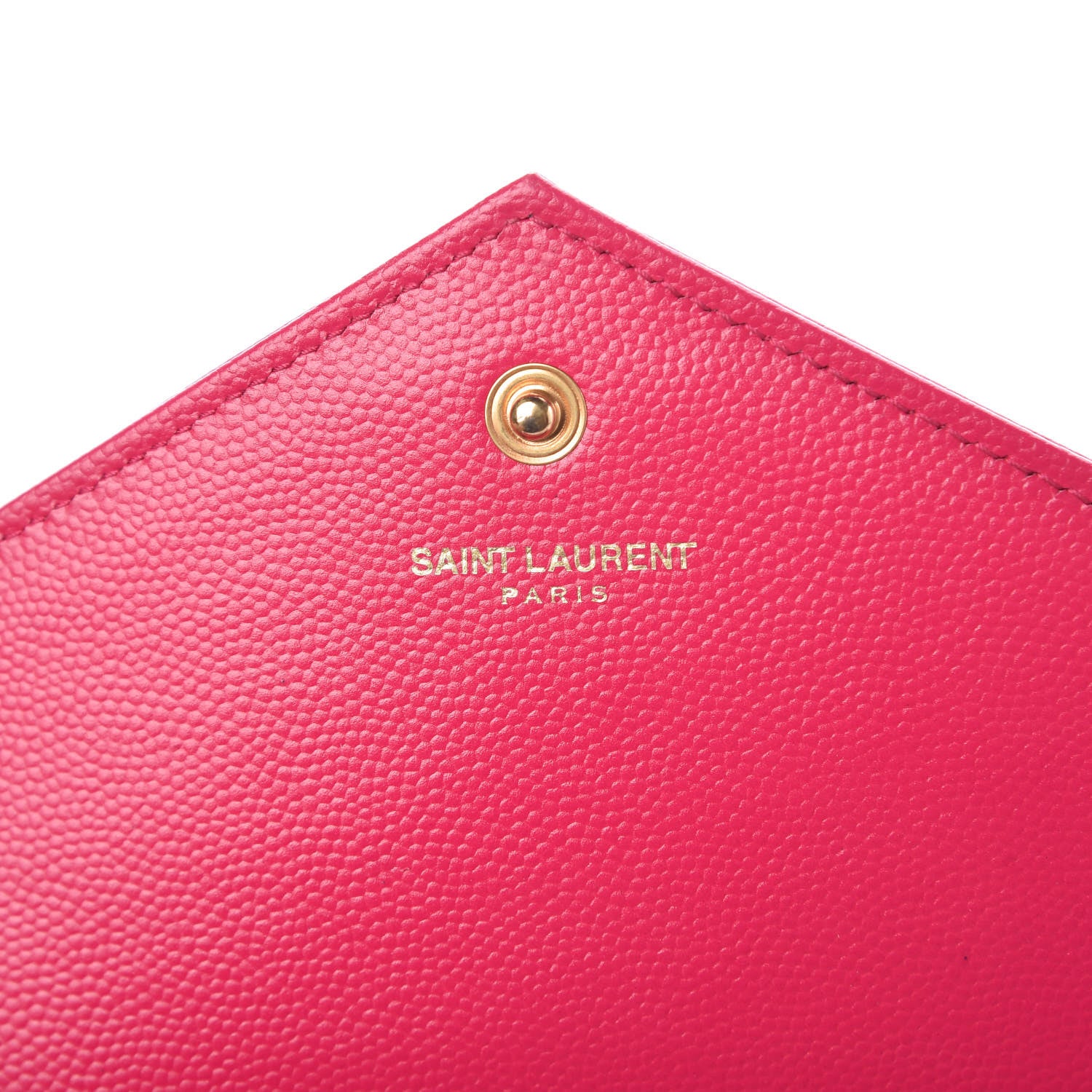 Saint Laurent Grain De Poudre Matelasse Chevron Monogram Chain Wallet Bubblegum 8 of 9