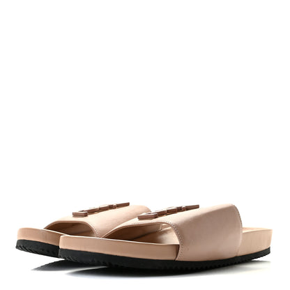 Saint Laurent Lambskin Joan Slide Sandals 37 Nude 2 of 12