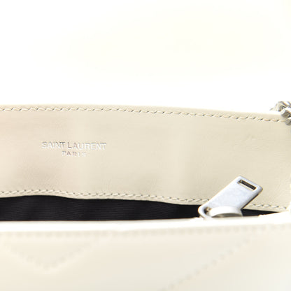 Saint Laurent Calfskin Y Quilted Monogram Small Loulou Chain Satchel Ivory 9 of 12