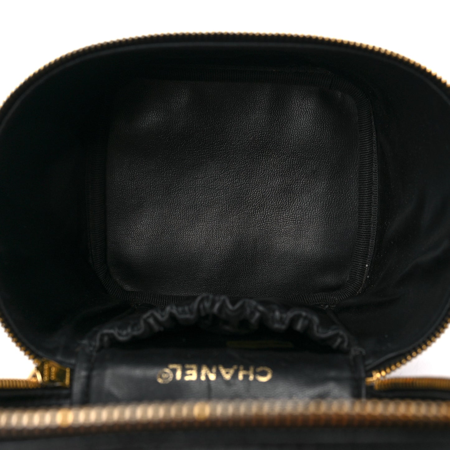 Lambskin Vanity Cosmetic Case Black