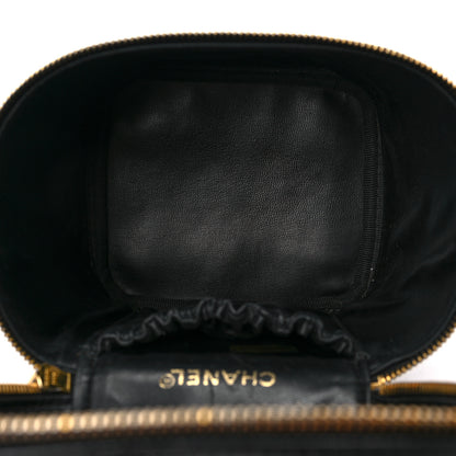 Chanel Lambskin Vanity Cosmetic Case Black 5 of 9