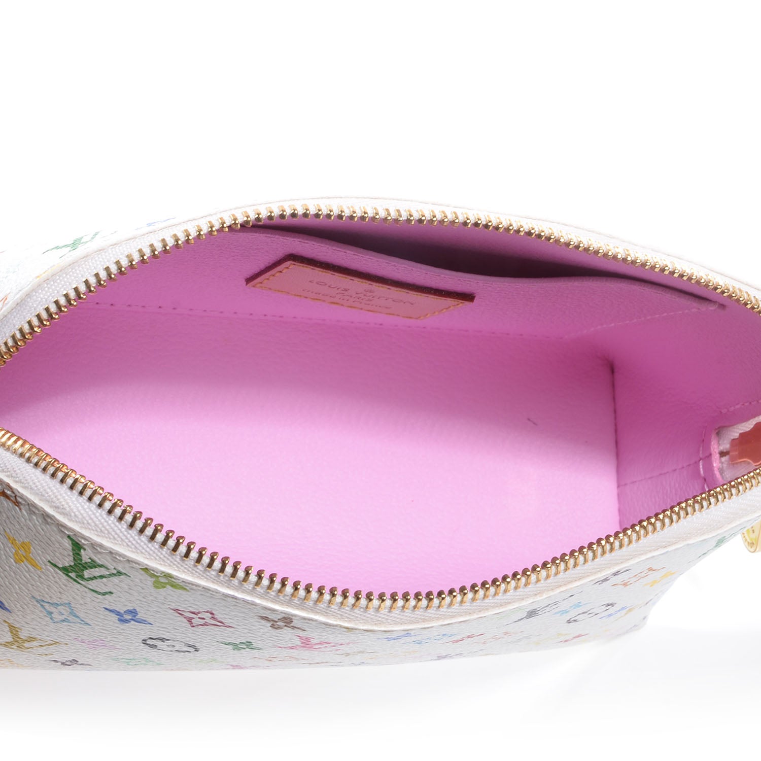 Louis Vuitton Monogram Multicolor Cosmetic Pouch White Litchi 5 of 7