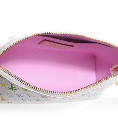 Louis Vuitton Monogram Multicolor Cosmetic Pouch White Litchi 5 of 7