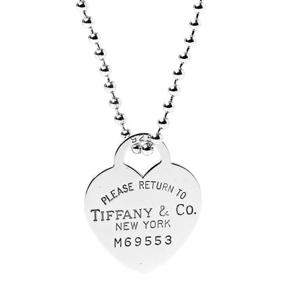 Tiffany Sterling Silver Long Return to Tiffany Heart Pendant Necklace 4 of 5