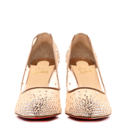 Christian Louboutin Suede Lame Crystal Strass Follies 85 Pumps 39 Light Silk 2 of 8