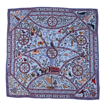 Hermes Cashmere Silk Peuple Du Vent Shawl 140 1 of 4