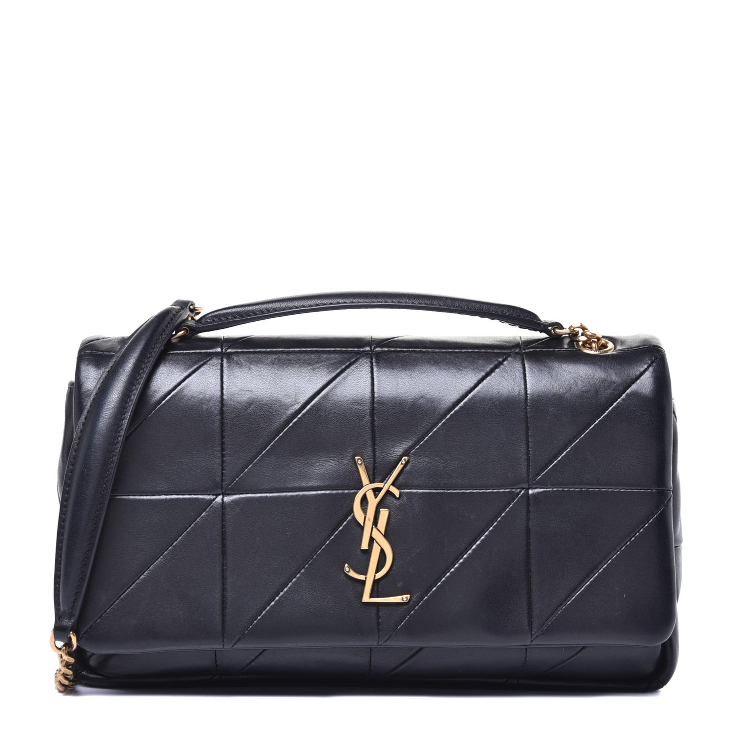 Lambskin Patchwork Monogram Medium Jamie Black