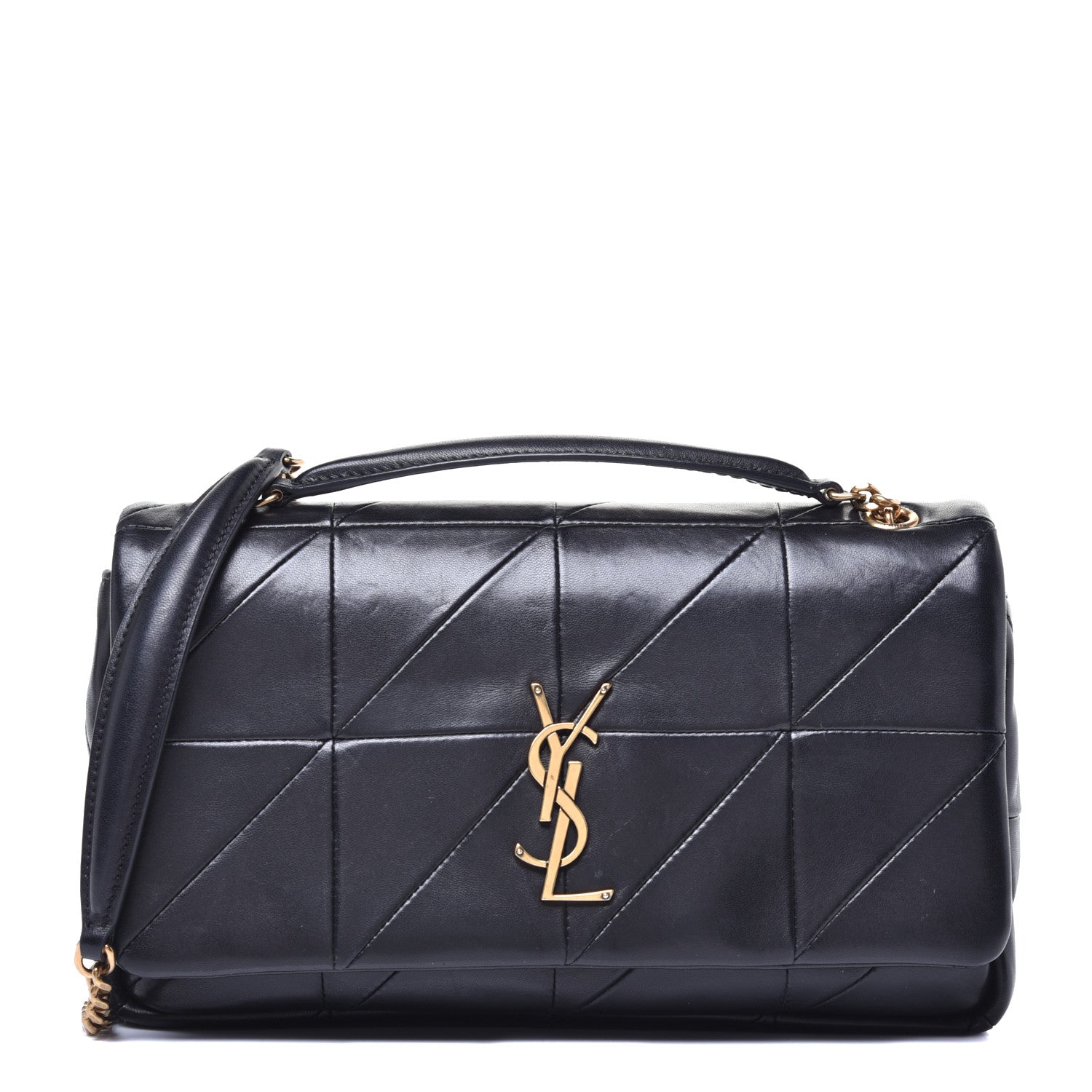 Saint Laurent Lambskin Patchwork Monogram Medium Jamie Black 1 of 8