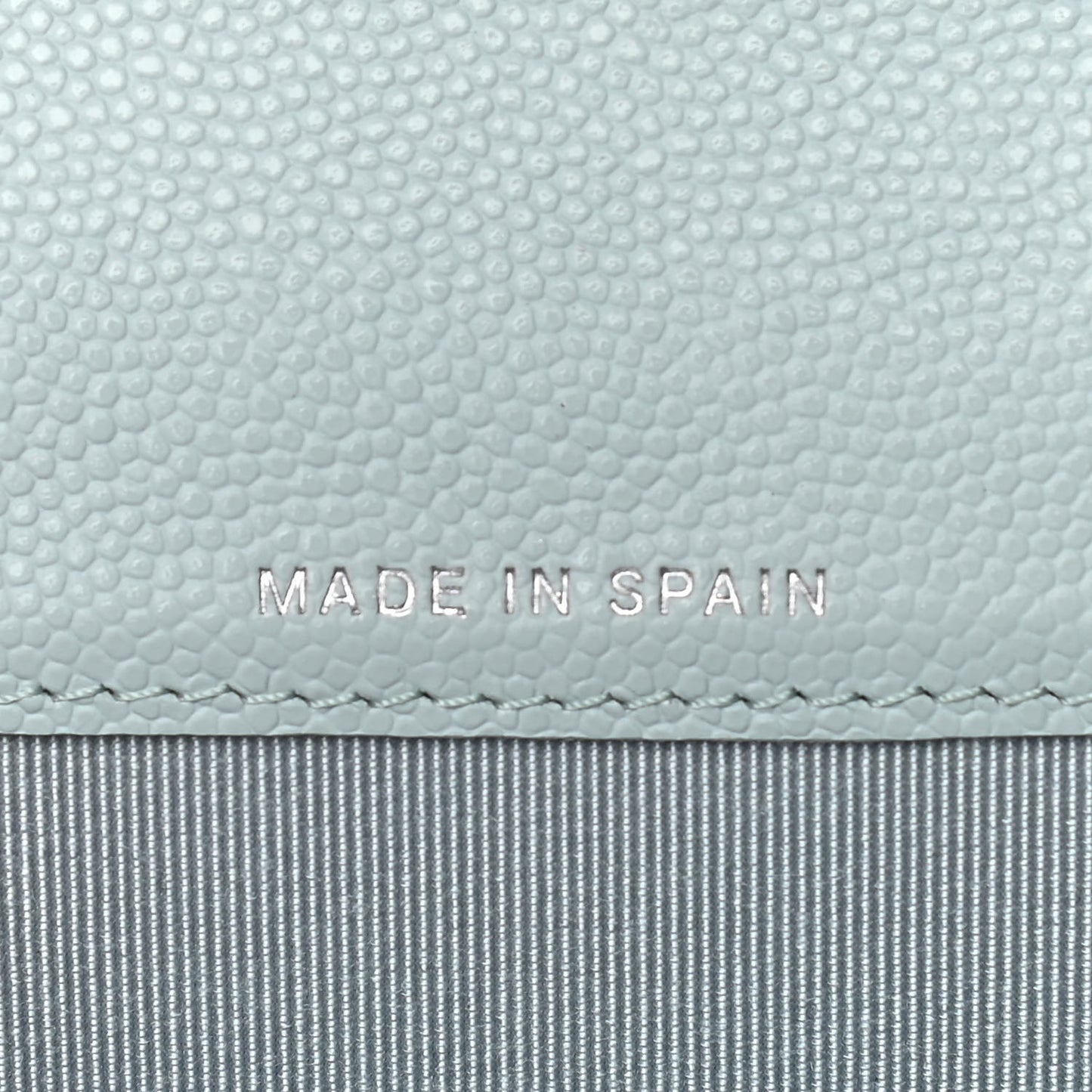 Caviar Quilted Flap Card Holder Wallet Light Blue