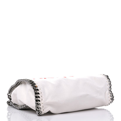 Stella McCartney X ED CURTIS Shaggy Deer Logo Embroidered Mini Falabella Fold Over Tote White 4 of 9