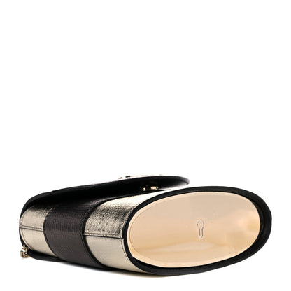 Chloe Metallic Crinkled Lambskin Shiny Calfskin Small Aby Lock Silver Gold 5 of 9