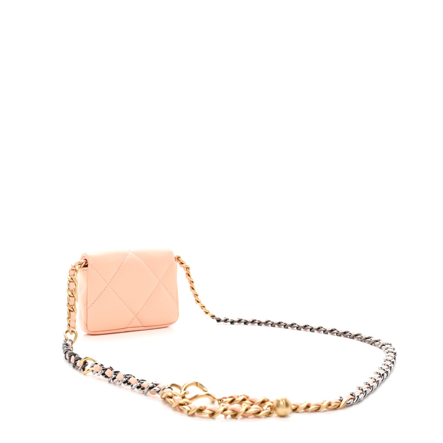 Chanel Lambskin Quilted Chanel 19 Flap Belt Bag Light Orange 3 of 11