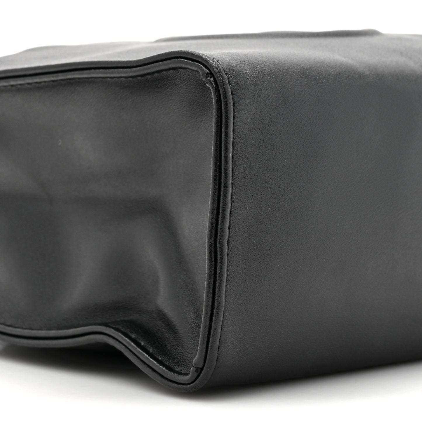 Vegan Leather Small Shopping Bag Black