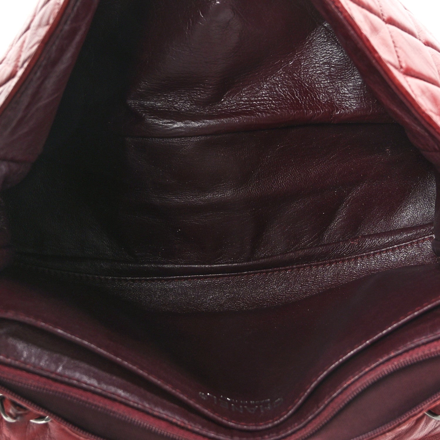 Chanel Lambskin Quilted Jumbo Single Flap Dark Red 5 of 9