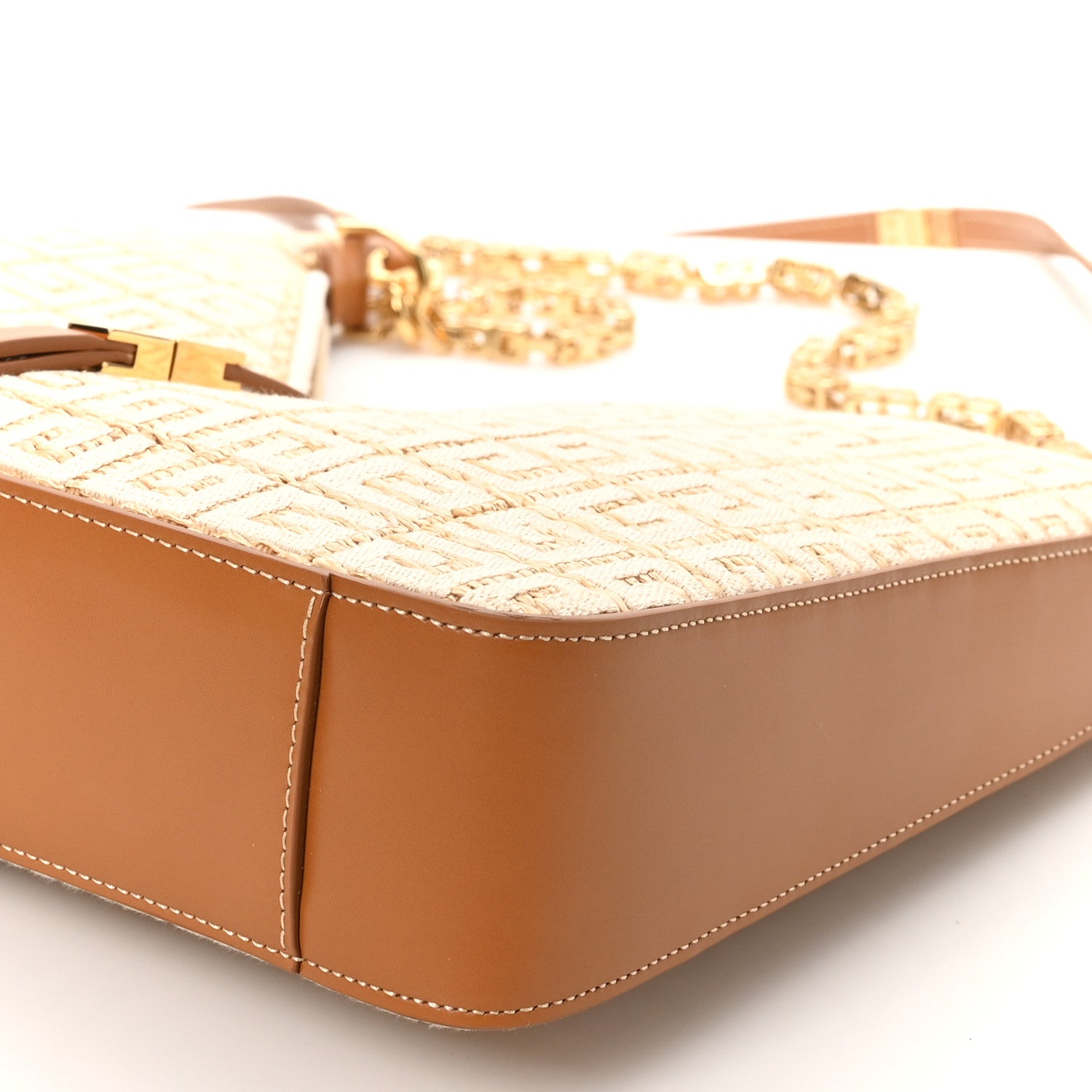 Givenchy Raffia Jacquard Fabric 4G Small Cut Out Shoulder Bag Antigona Beige 10 of 10