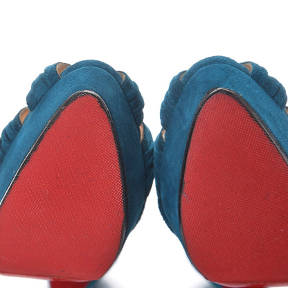 Christian Louboutin Suede Aborina 150 Pumps 38 Peacock 14 of 15