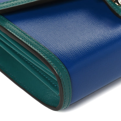 Gucci Azalea Calfskin Enamel Mini Dionysus Chain Wallet Imperial Blue Pavone Off White 10 of 12