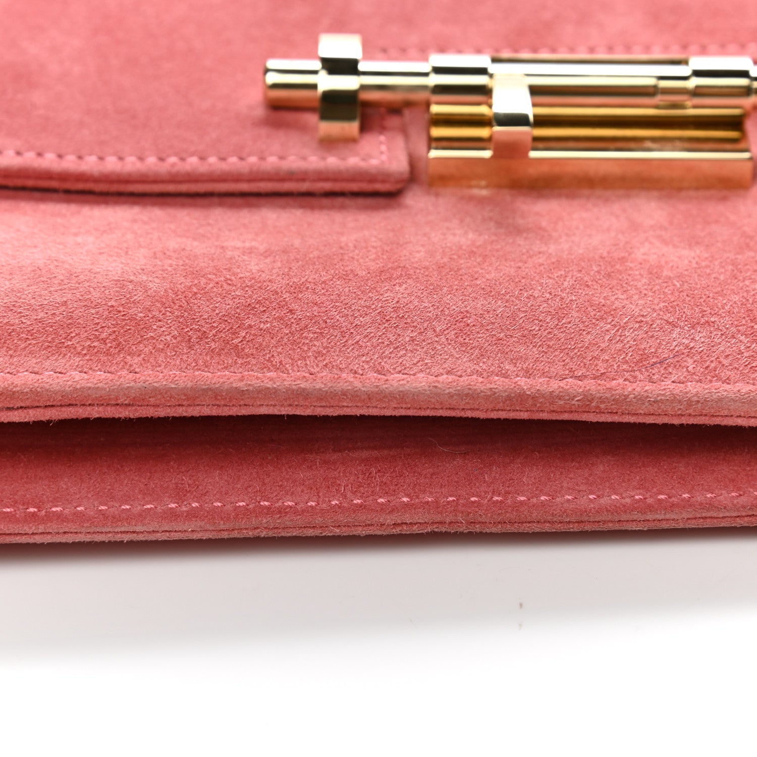 Hermes Veau Doblis Verrou Clutch Rose Indienne 13 of 14