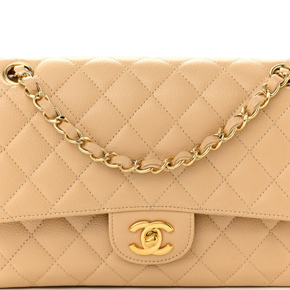 Chanel Caviar Quilted Medium Double Flap Beige 7 of 9