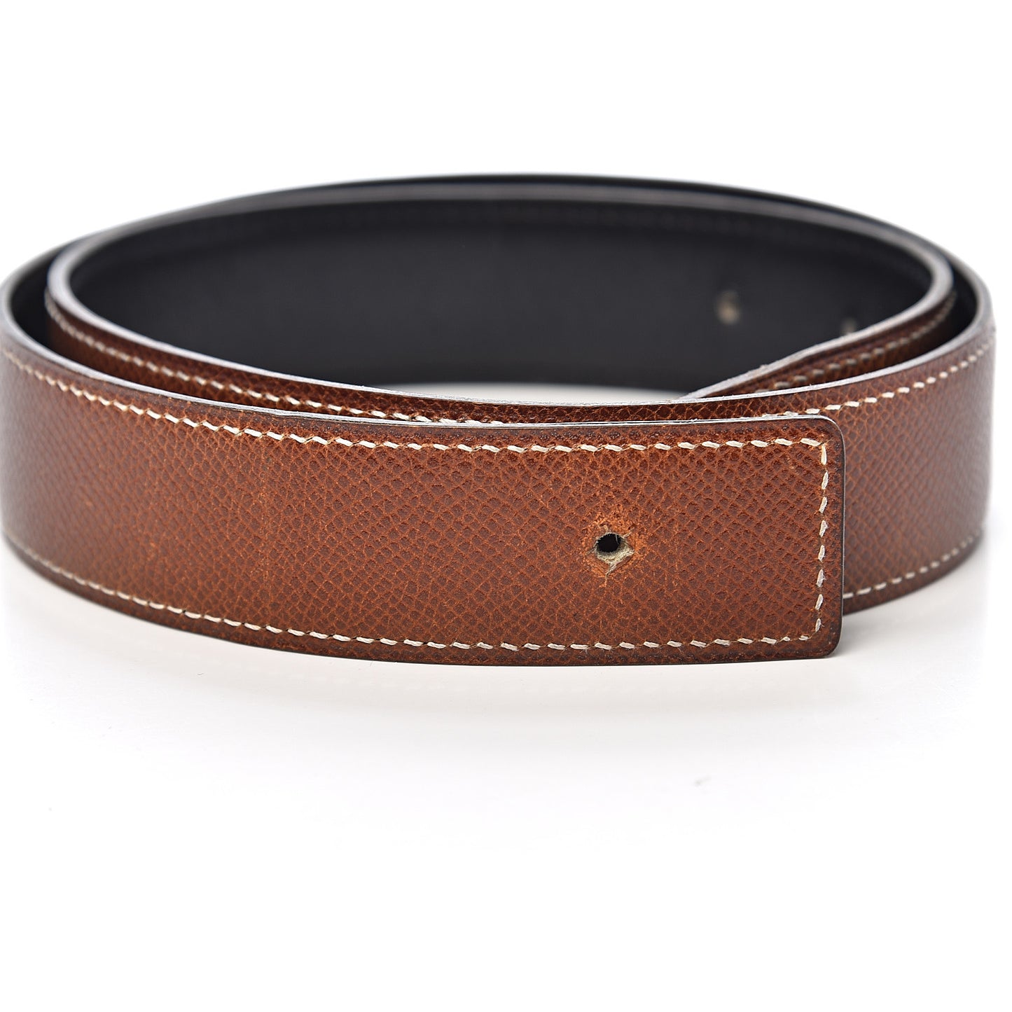 Box Courchevel 32mm Constance H Belt 72 Black Cognac