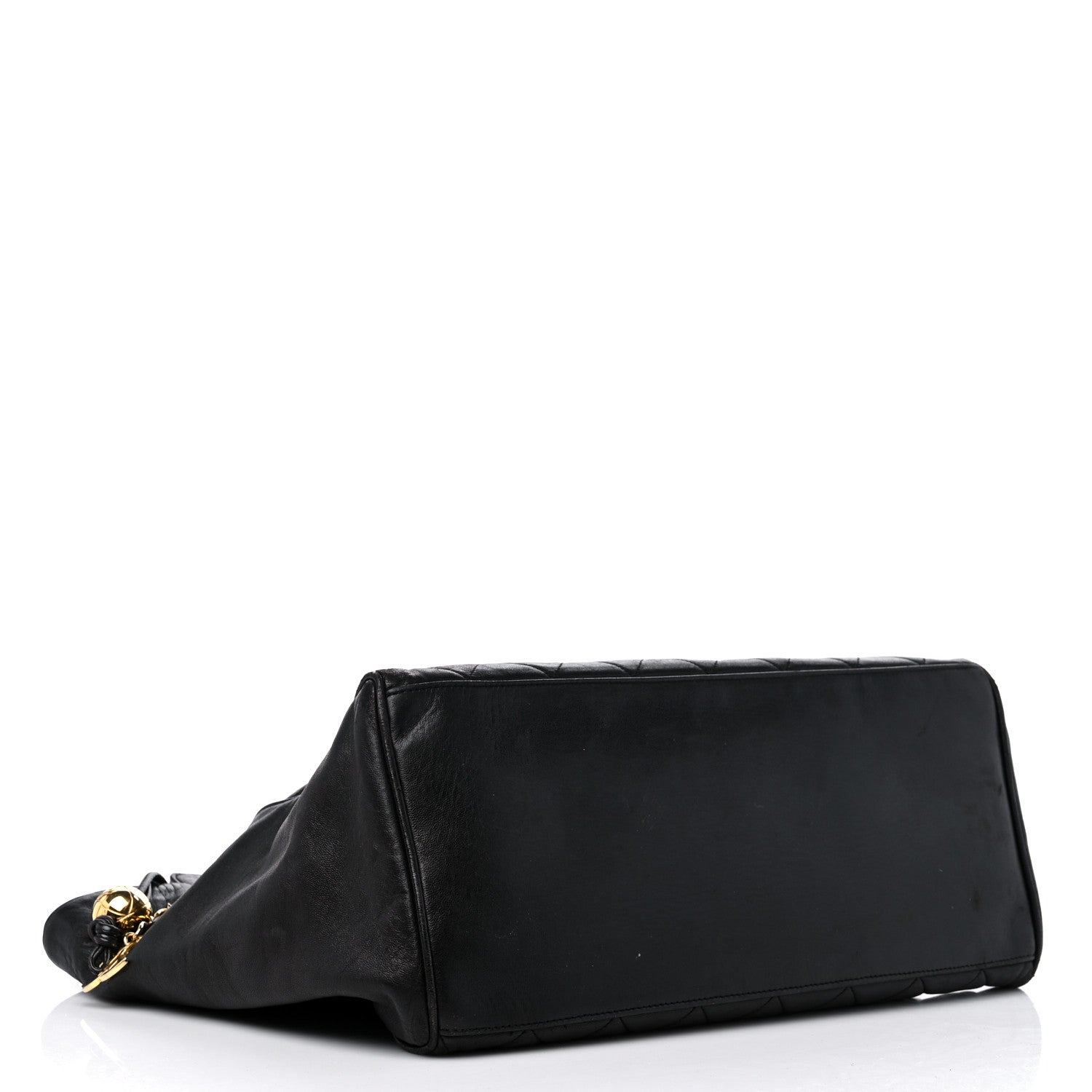 Chanel Lambskin Large Quilted Shopping Tote Black 4 of 15