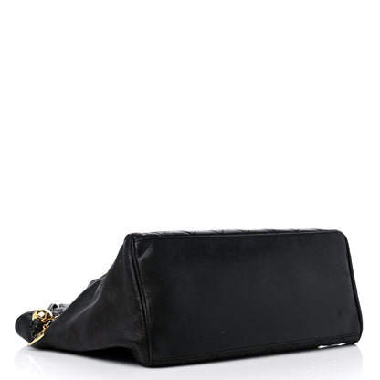 Chanel Lambskin Large Quilted Shopping Tote Black 4 of 15