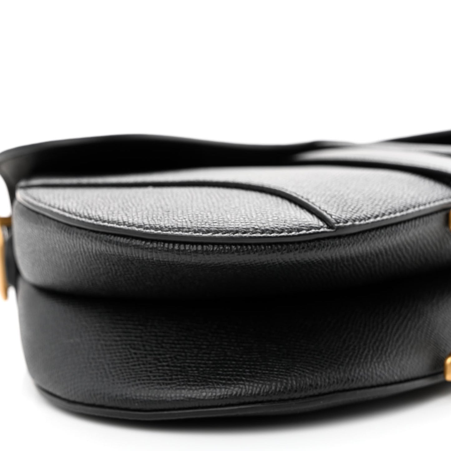 Grained Calfskin Saddle Bag Black