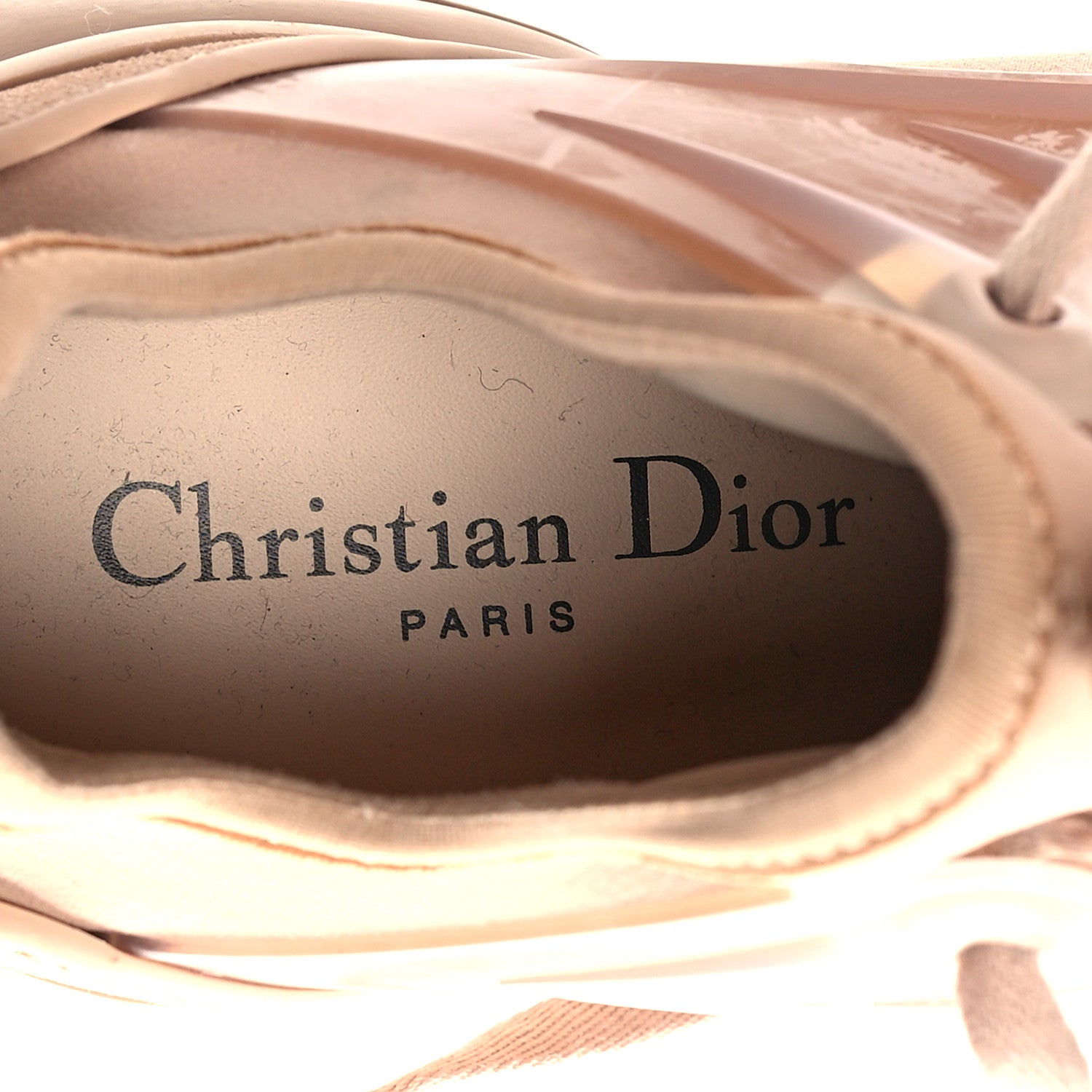 Christian Dior Neoprene Rubber Womens D-Connect Sneakers 37.5 Nude 8 of 10