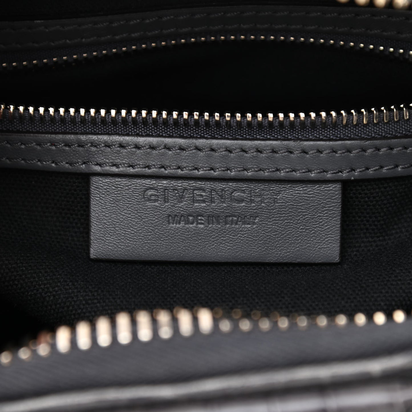 Calfskin Crocodile Embossed Mini Antigona Storm Grey