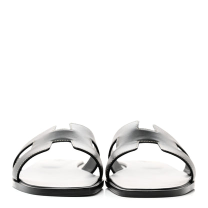 Hermes Box Calfskin Oran Sandals 40 Black 2 of 8