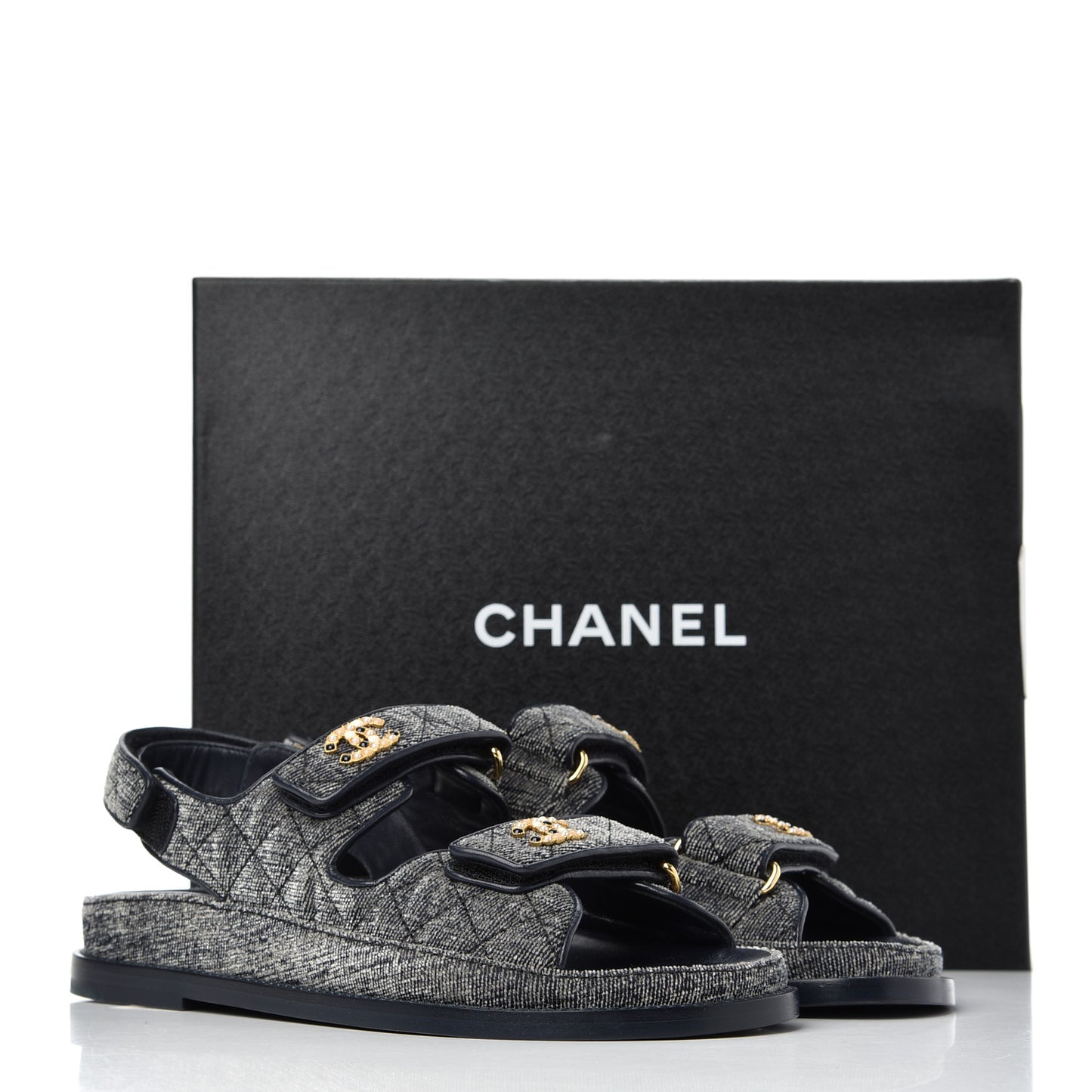 Velvet Velcro Dad Sandals 37 Grey