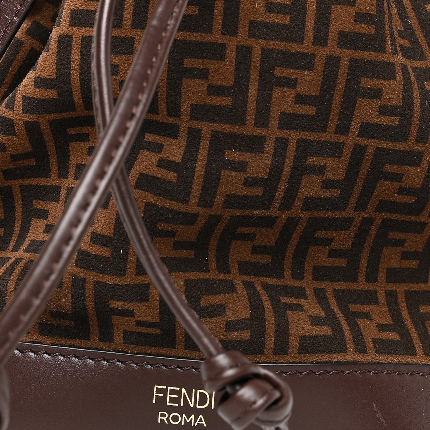 Fendi Suede Vitello King F is Fendi Micro FF Mini Mon Tresor Bucket Bag Sigaro Marrone Ebano 8 of 10