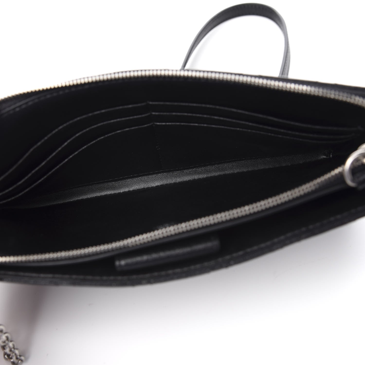 Mulberry Shiny Buffalo Quilted Plaque Wallet on Chain Black 4 of 9