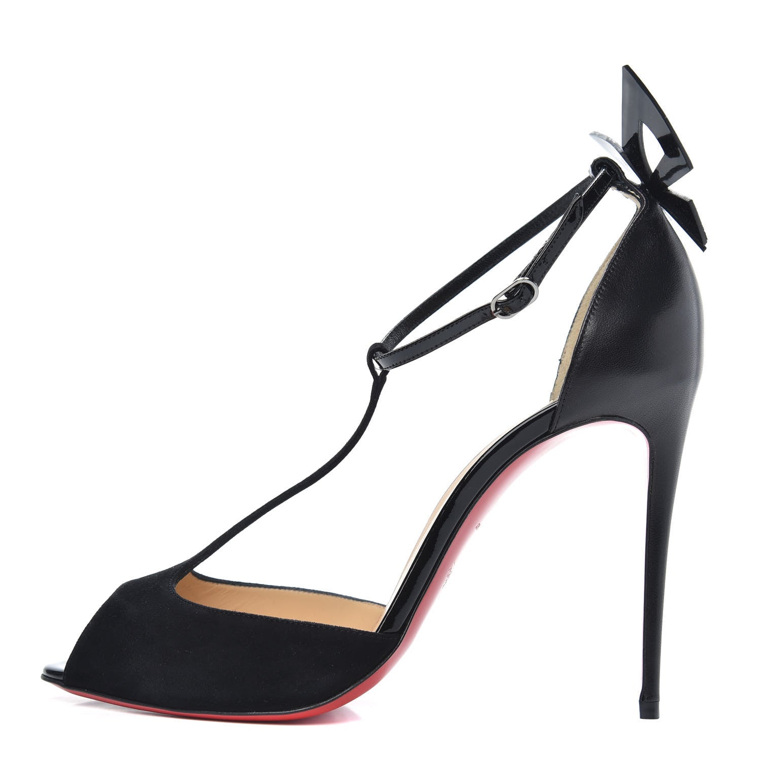 Christian Louboutin Suede Patent Shiny Nappa Aribak 100 Pumps 40 Version Black 1 of 9